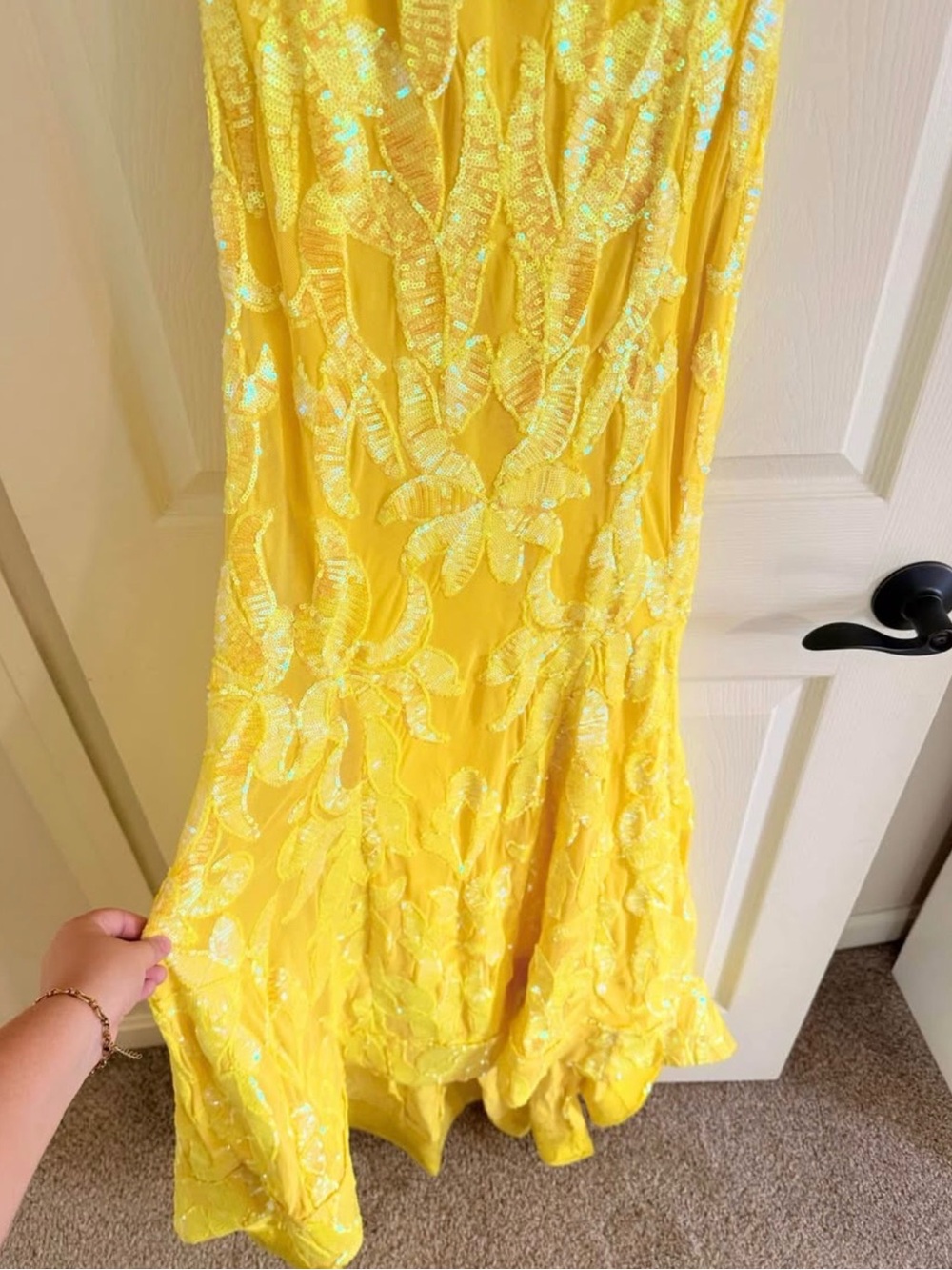 Jovani Yellow Dress STYLE 07784 (Size 8) - Picture 3 of 7
